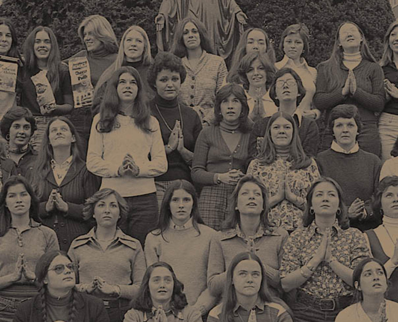 The women of Hanselman III as pictured in the 1976 Purple Patcher