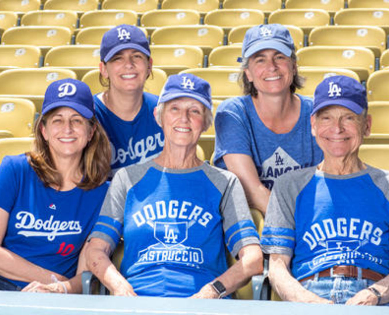 Genny (Castruccio) Salamon ’92 and her family at a Dodgers game