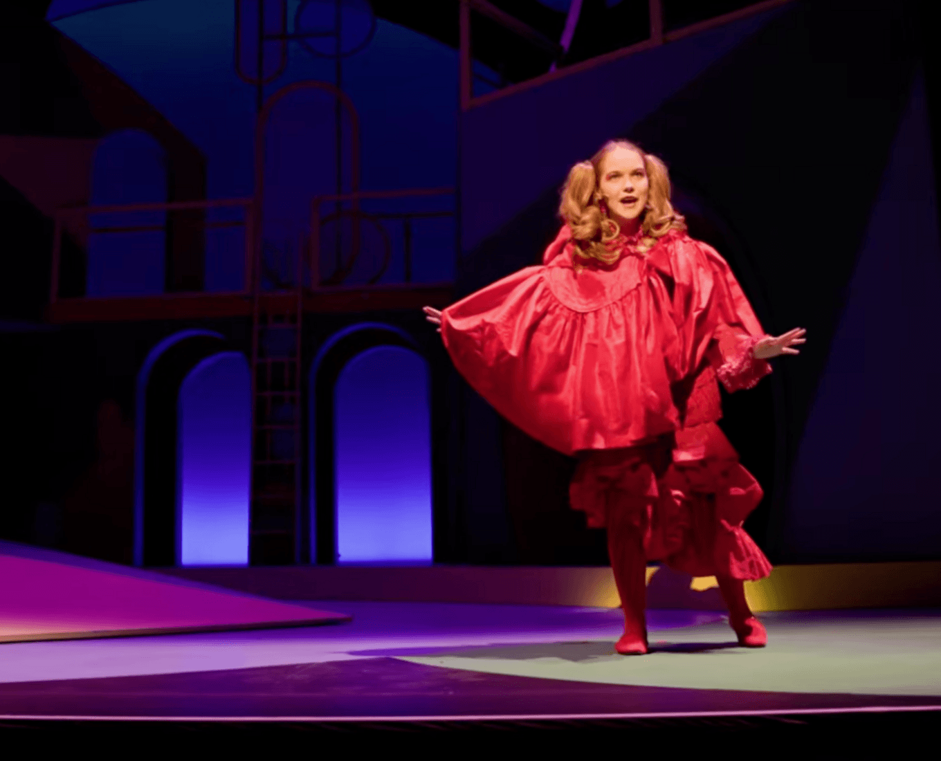 Student actor on stage