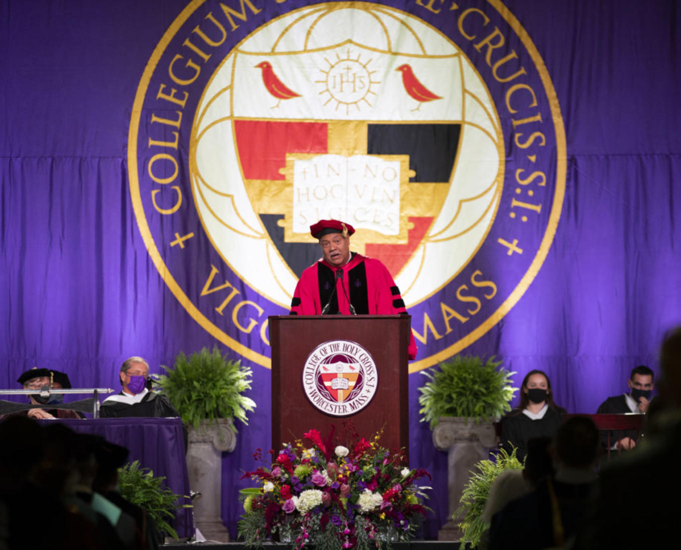 President Vincent Rougeau during his inaugural address. Photo by Matt Wright