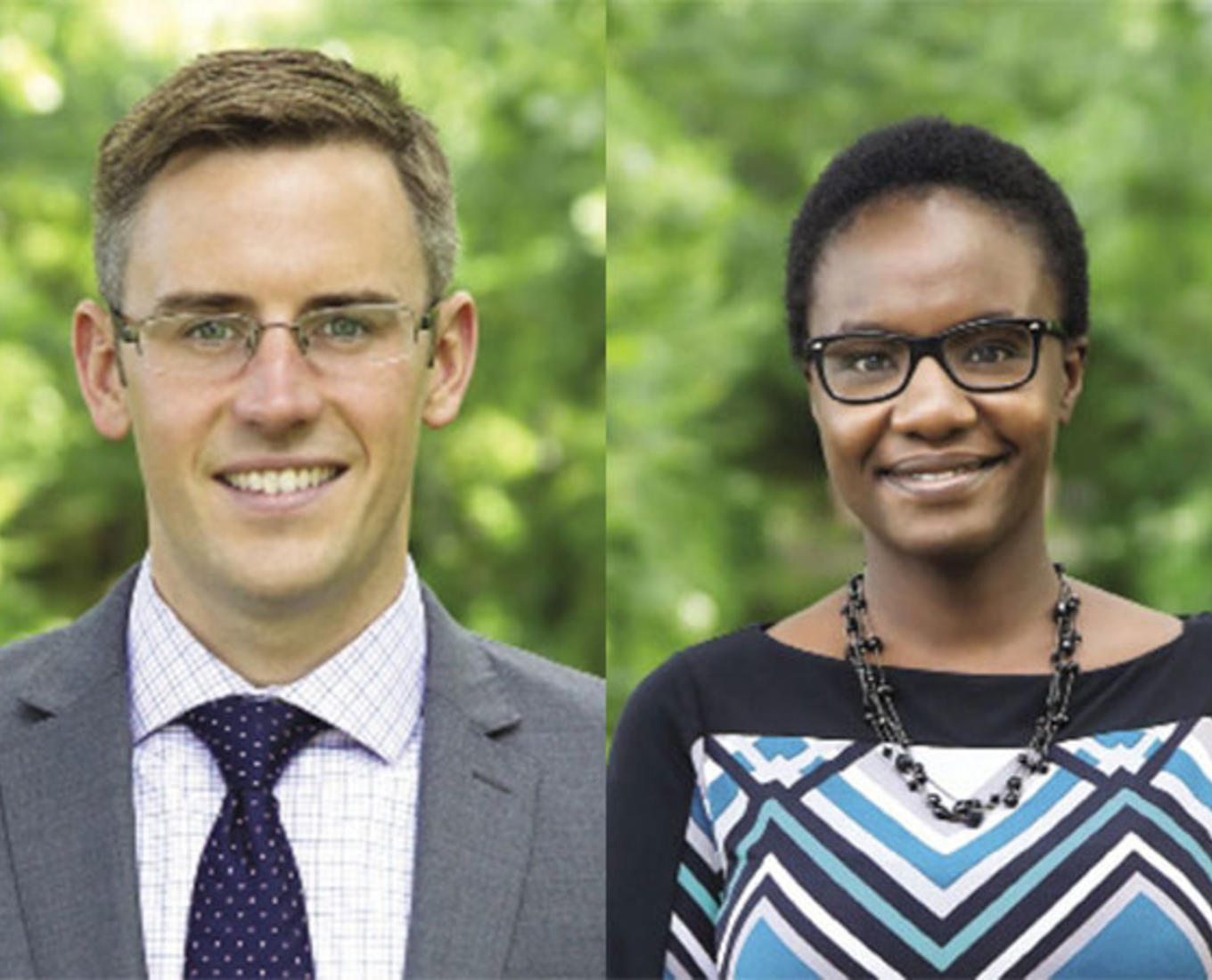 From left, Neil Peterson ’04 and Elizabeth Wambui '09