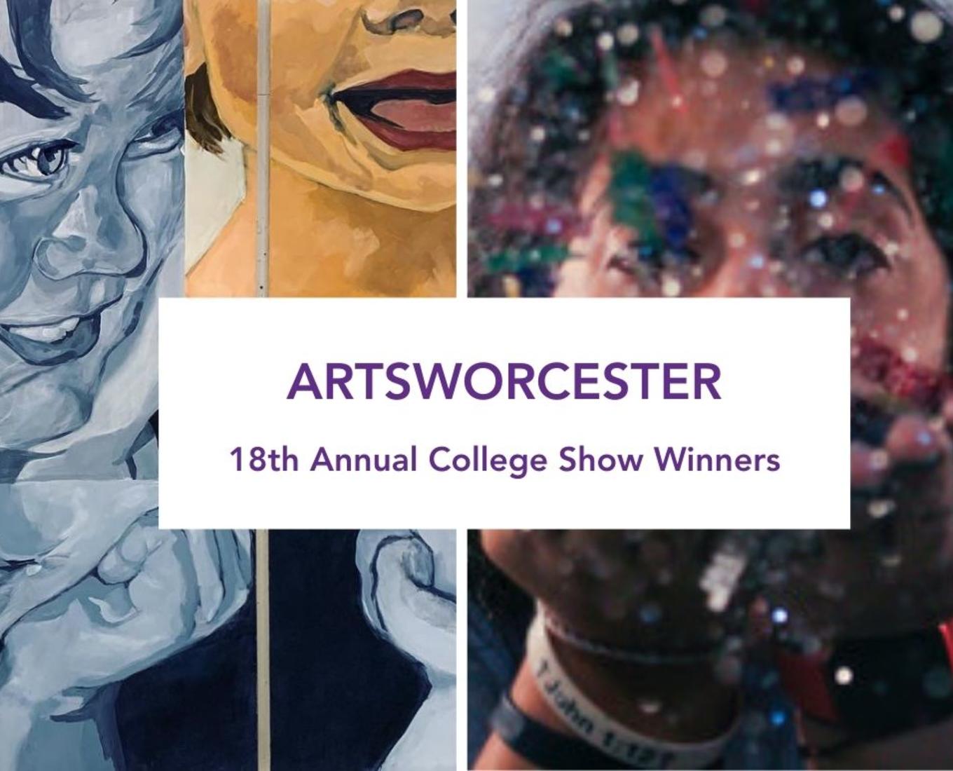 From left to right: “Fragments of Myself” by Shea O'Scannlain ‘22 and “Flying Glitter” by Mariam Soas ‘22.