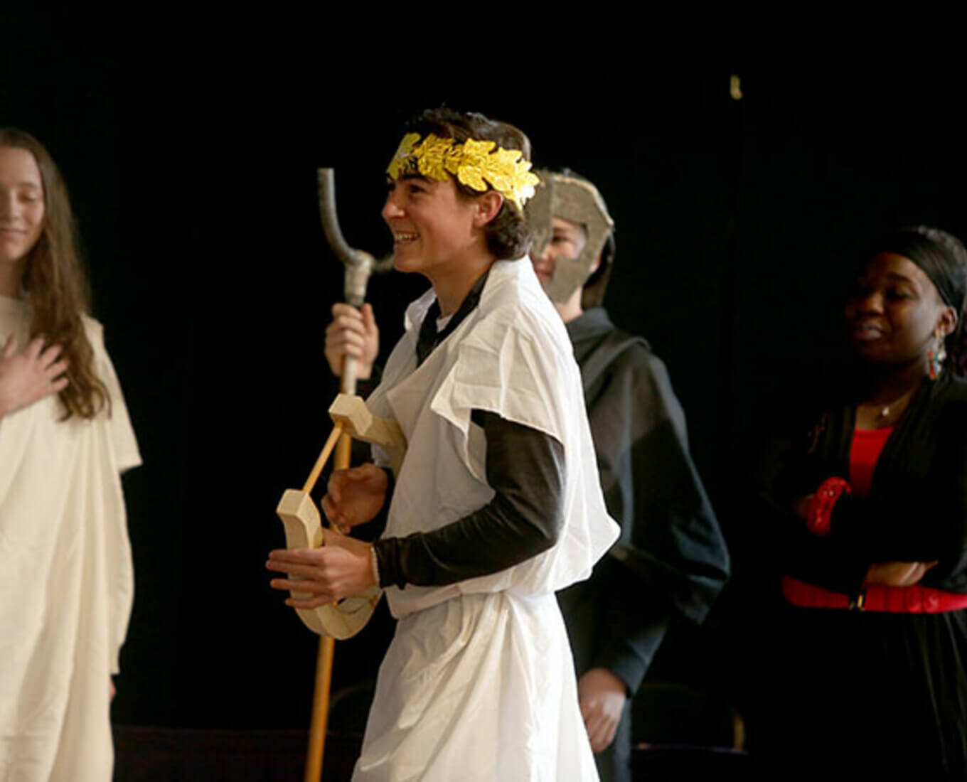 Students from Milton High School compete in the Classics Day 2018 costume contest