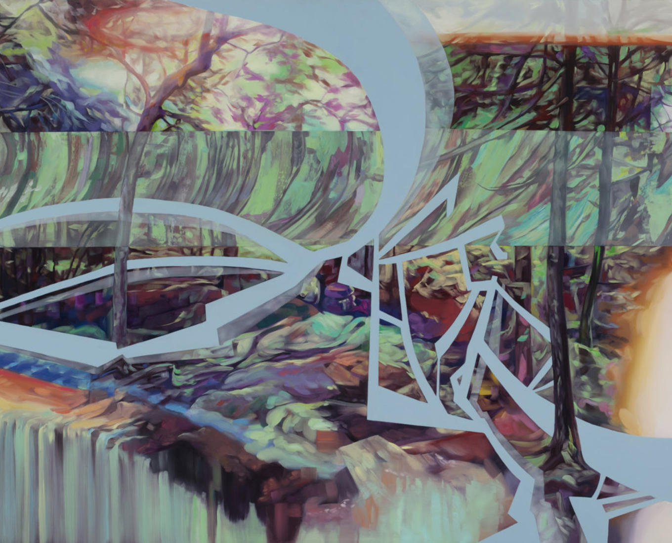 Cristi Rinklin, This Feeling Flows Both Ways, 2022, oil and acrylic on aluminum, 42" x 54"