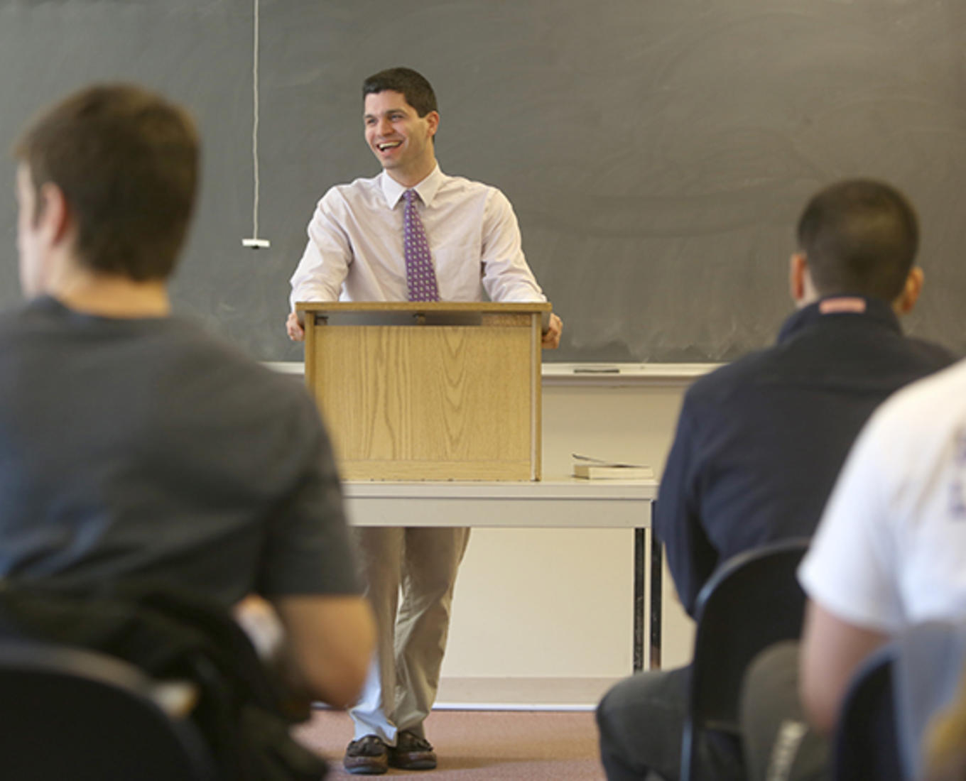 Eric Fleury, visiting assistant professor in the political science department, is seen here during a class.