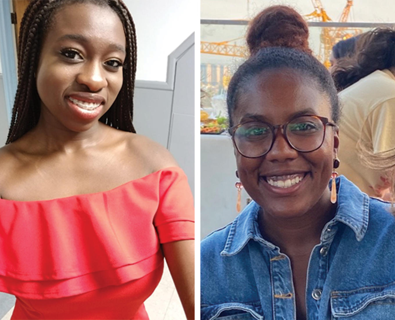 Holy Cross seniors Sienna Ablorh ’21 and Dorean Asuako ’21.