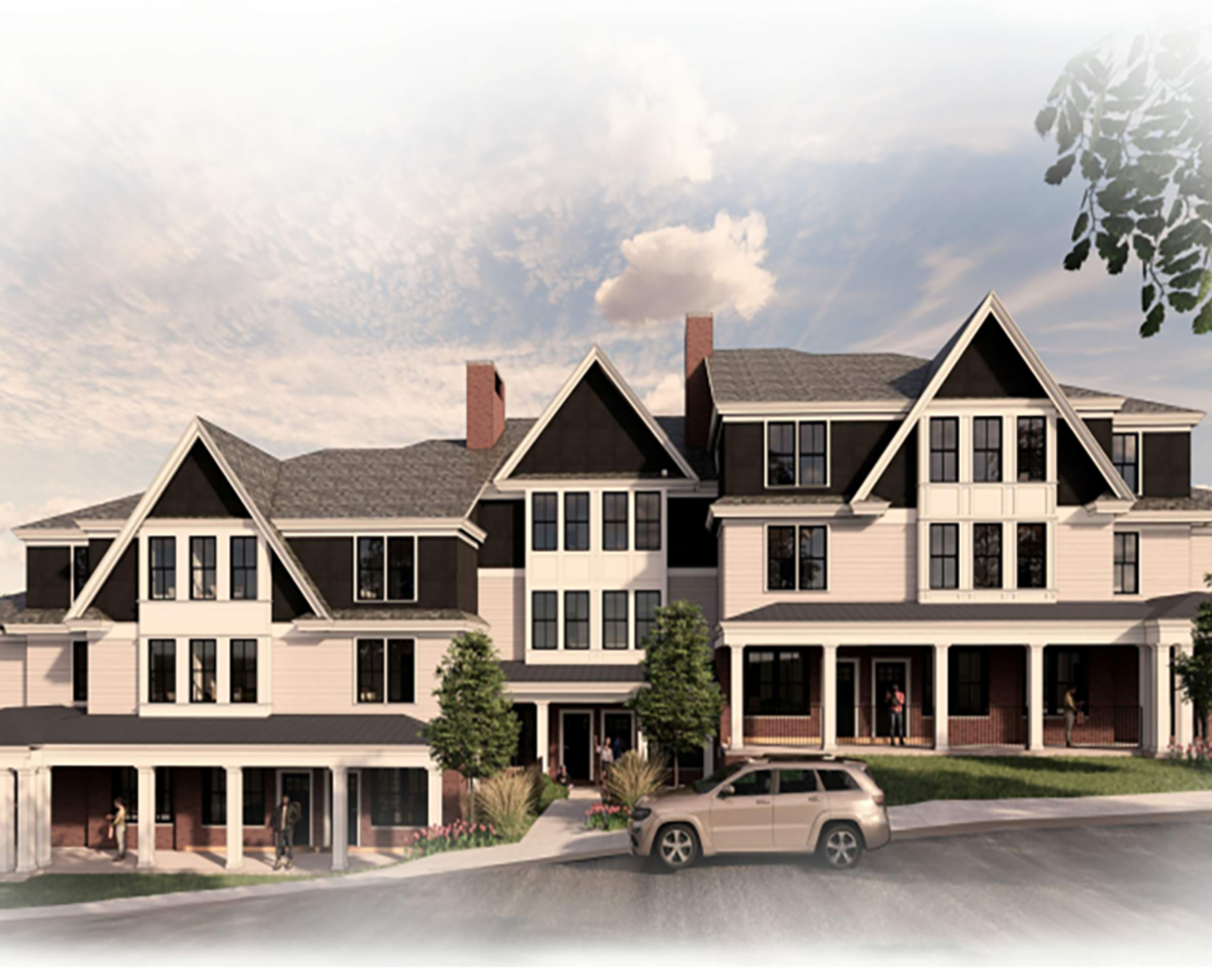 A rendering of new housing on campus