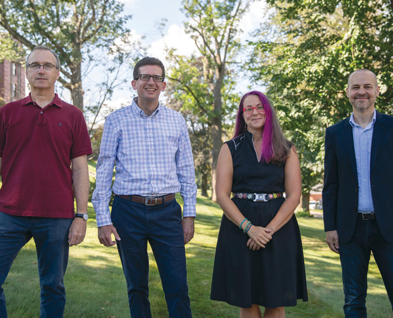From left to right: Timothy Roach, Timothy Joseph '98, Renée Lynn Beard and Matthew Eggemeier. Photo by Avanell Chang