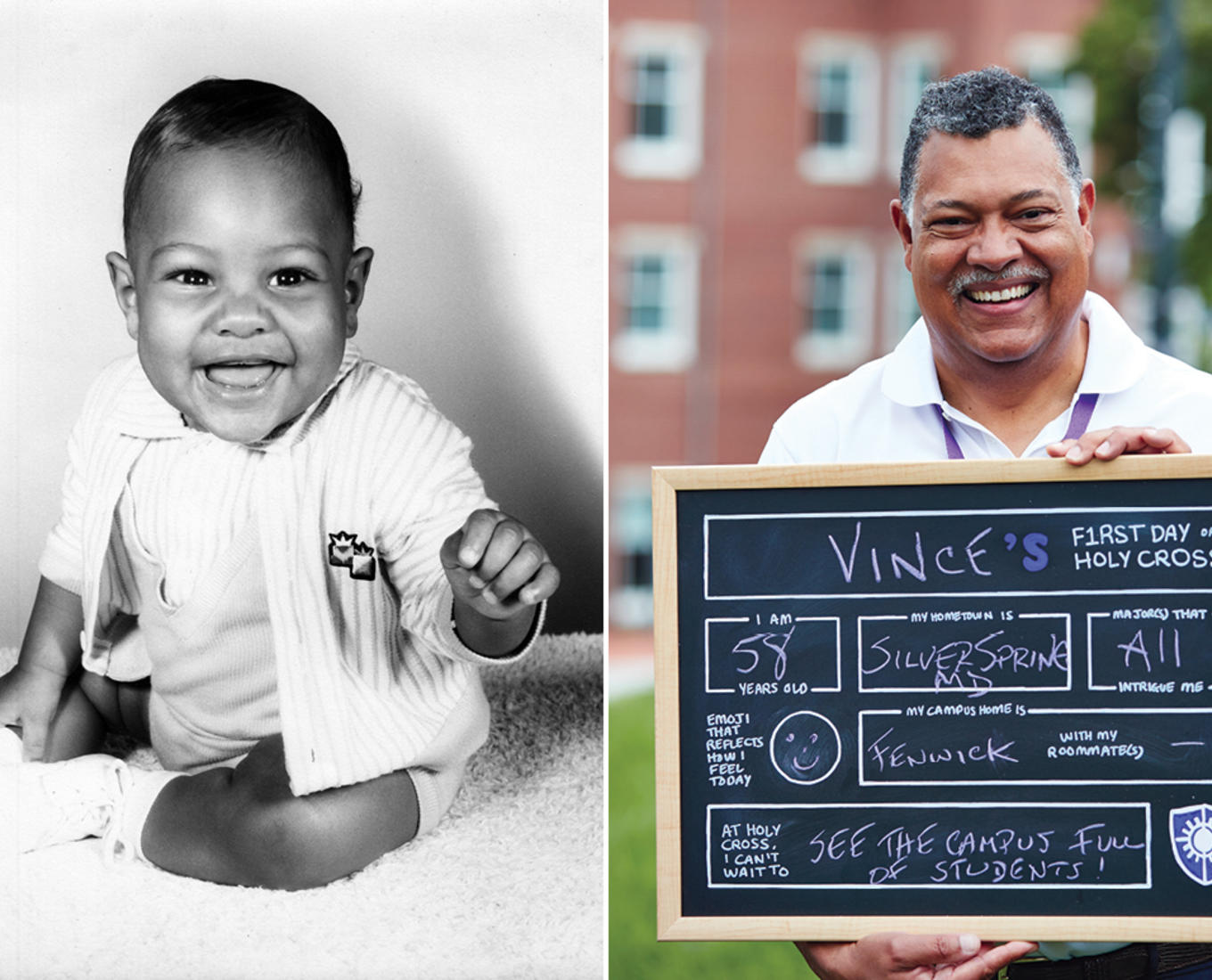 Left: President Vincent Rougeau at 51/2 months old. Photo courtesy of Shirley Rougeau.