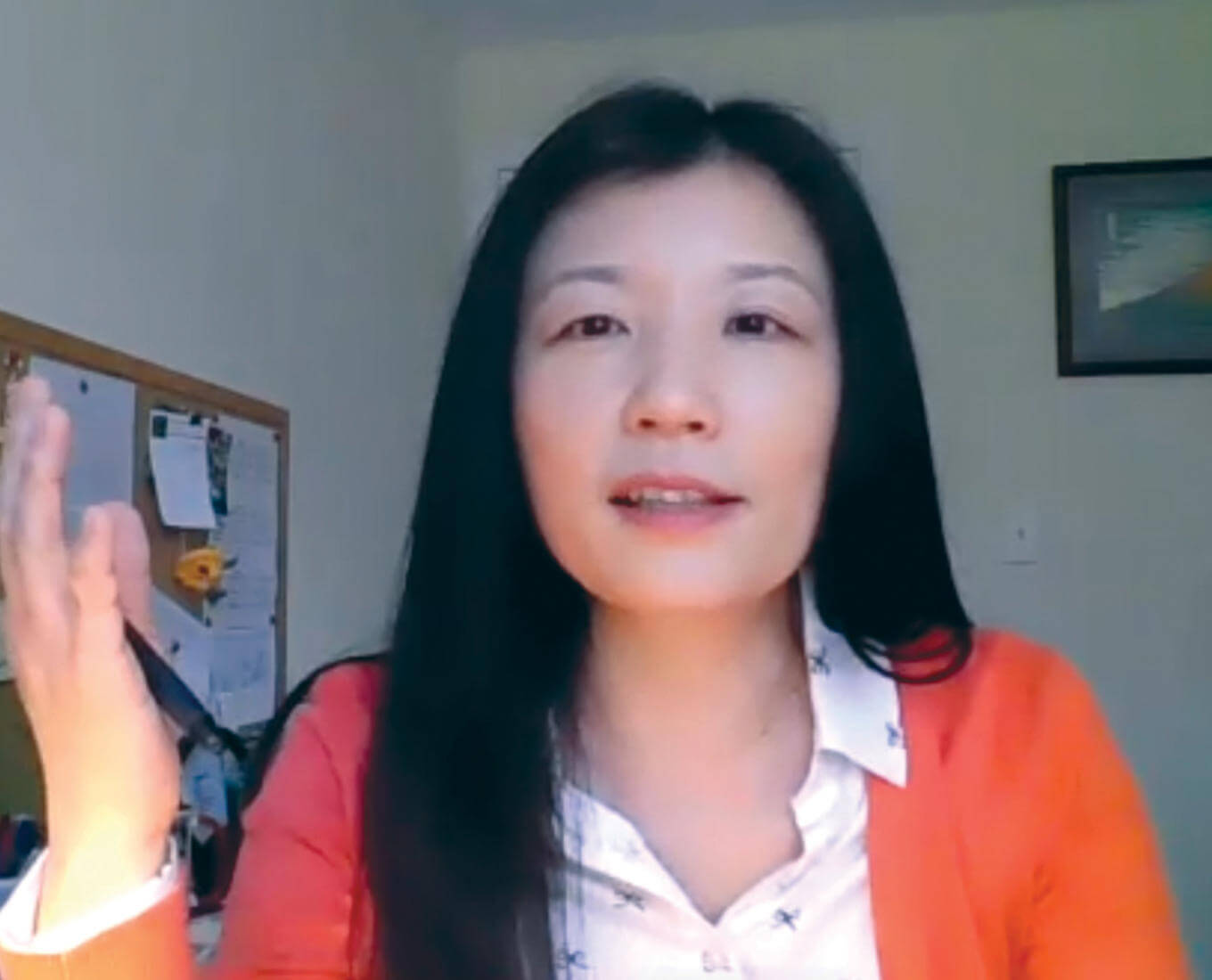 Jumi Hayaki, professor of psychology, teaches on zoom