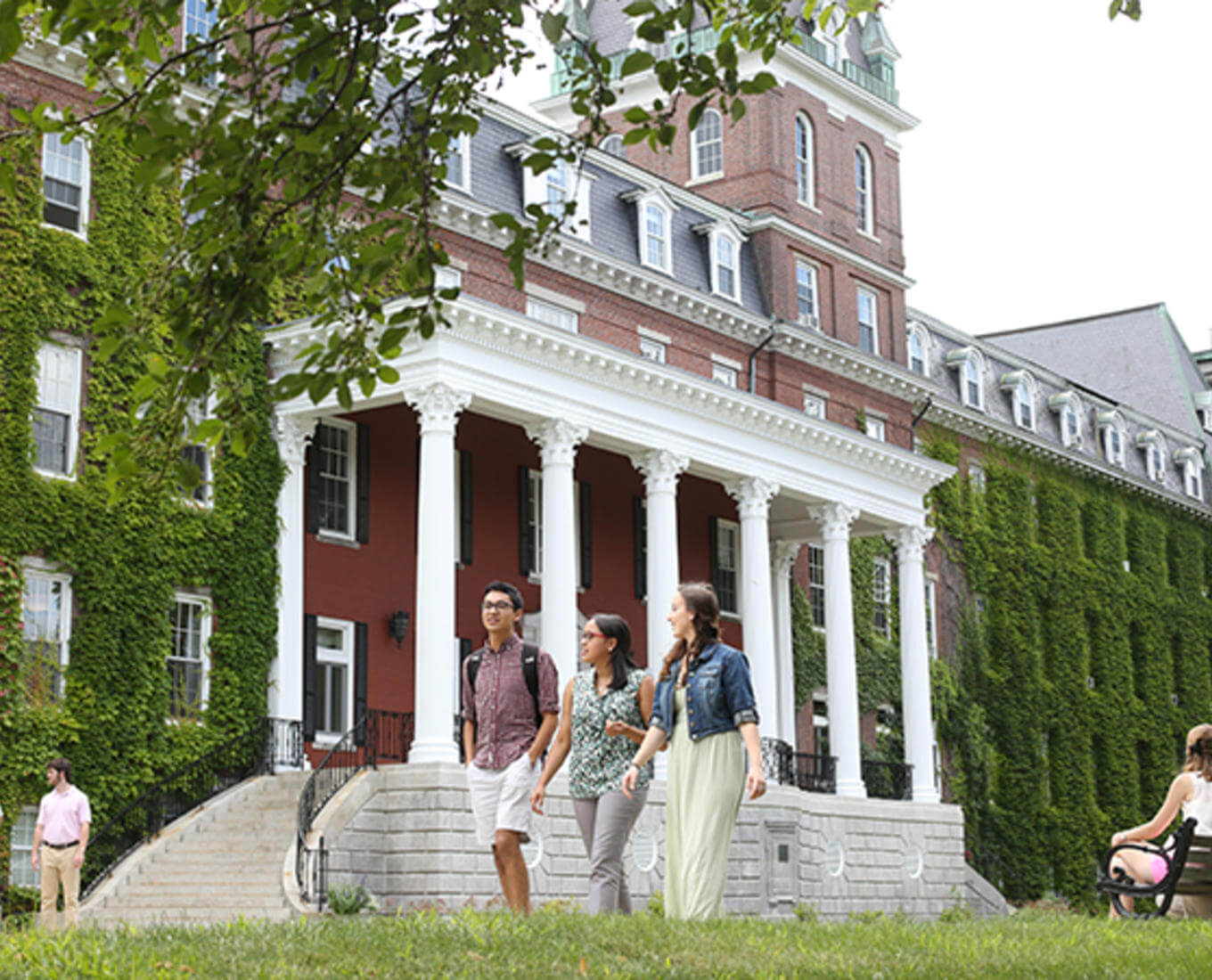 Students walk around the campus during the summer. Photo by Tom Rettig