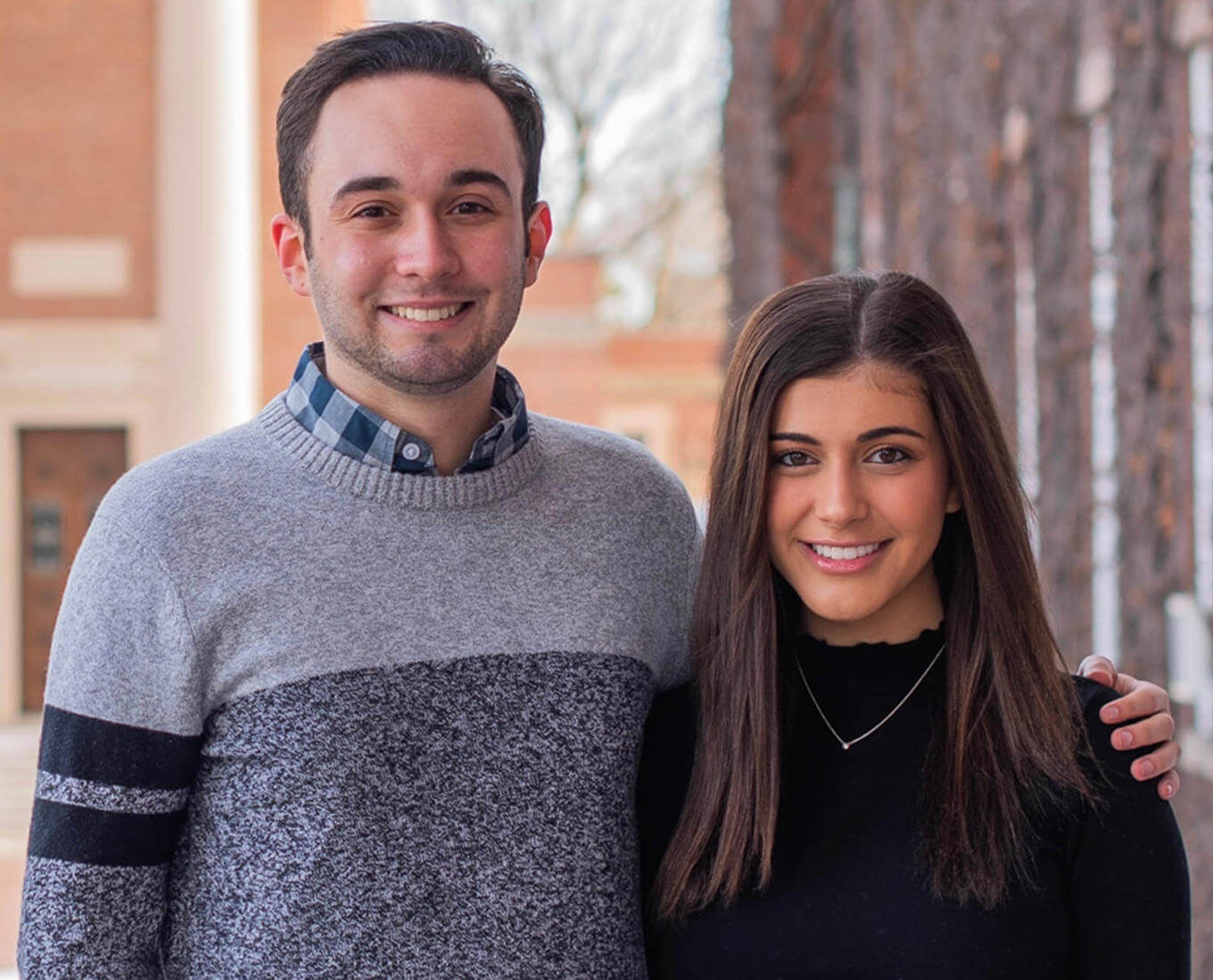 SGA Co-Presidents Noah Sisk '21 and Victoria Tara '21 on campus in early 2020.