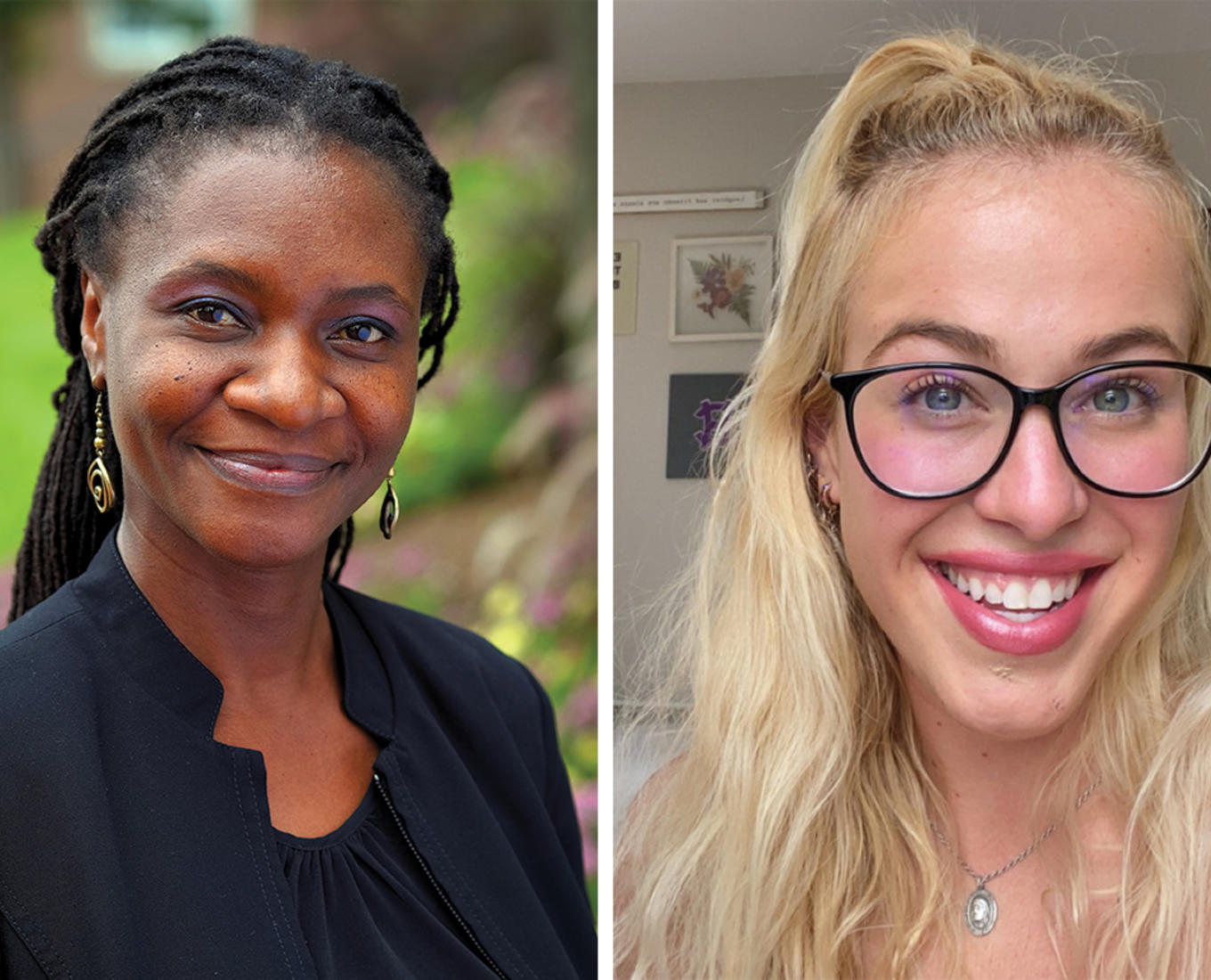 Professor Tsitsi Masvawure (left) and Riley Dolan '22 (right).