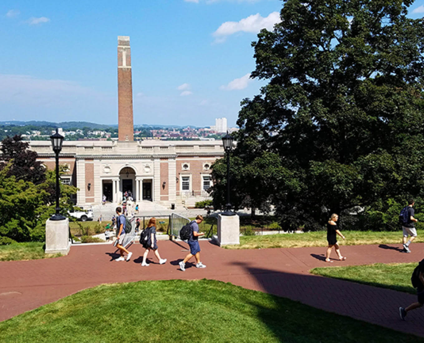 Worcester skyline is seen here from the Holy Cross campus. Photo by Hui Li '21