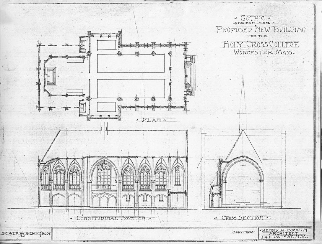 Design plans for a gothic chapel