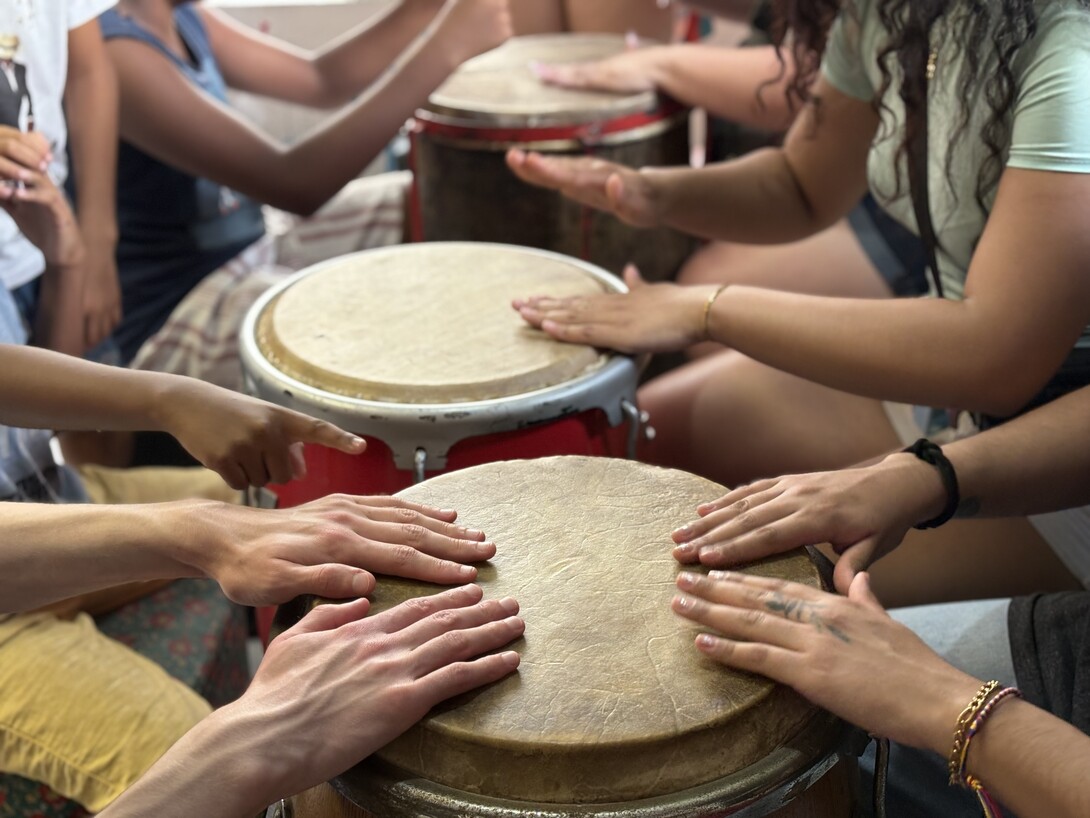 Hands on drums